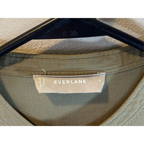 Everlane Collarless Cotton Button Up Shirt Dress with Pockets Women’s Size 4US - Picture 6 of 11